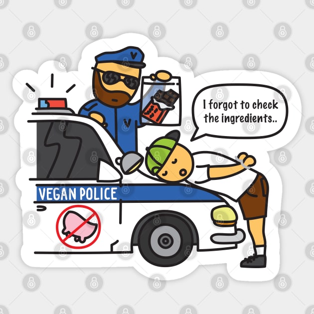 Vegan Police Arrest Sticker by Broccoliparadise